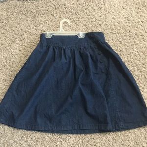 Navy Blue Cherokee Button Down Skirt